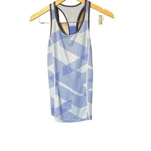Nike Sprinter Dri Fit Geometric Print Running‎ Tank Top Blue Womens XS